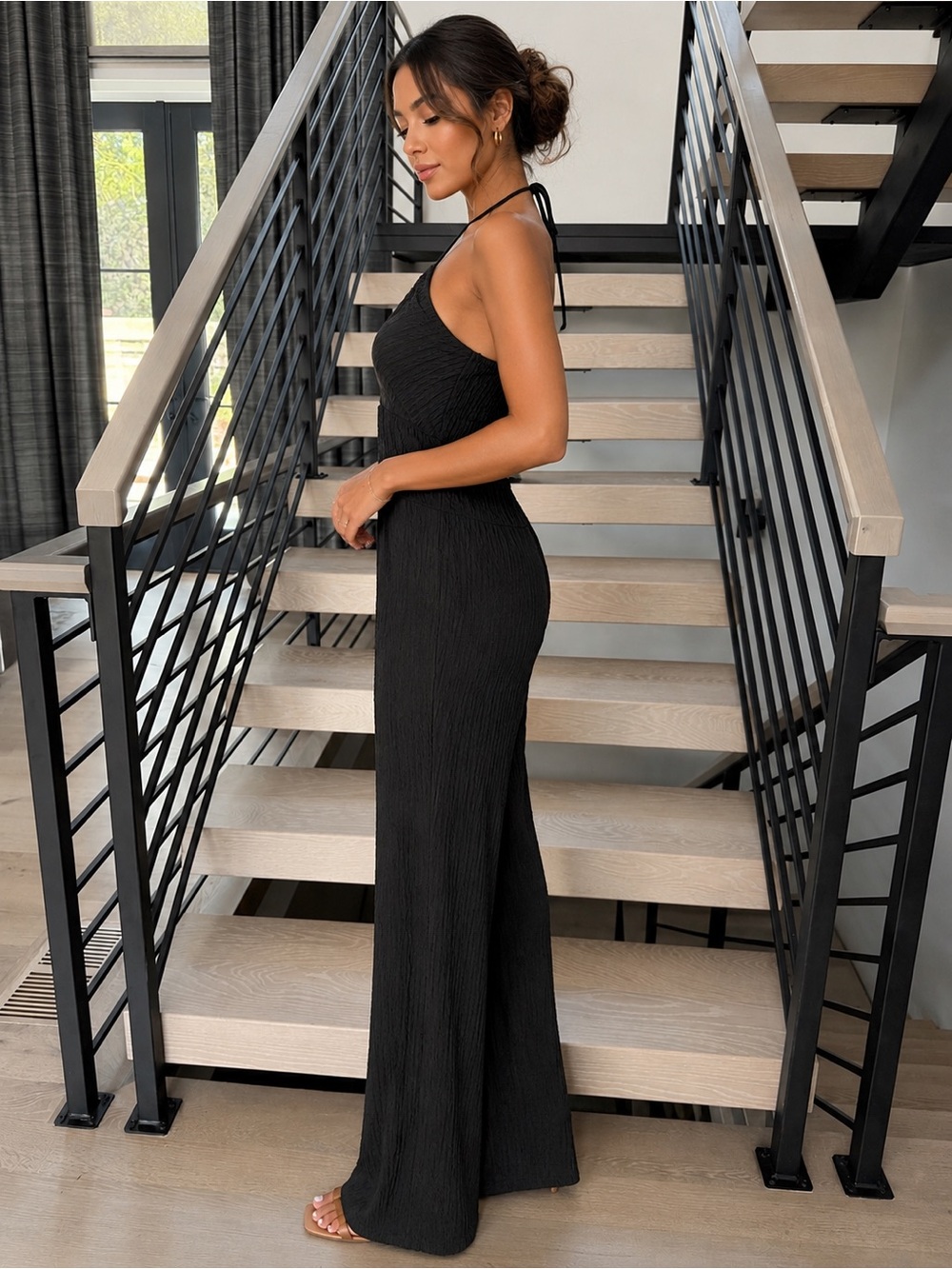 Women’s Black Halter Wide-Leg Jumpsuit size S - Picture 2 of 3